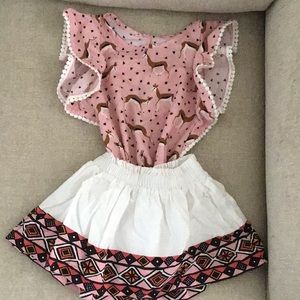 Girls antelope skirt and top outfit